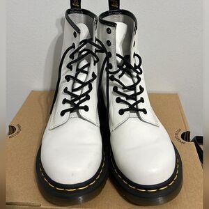 Dr. Martens White Leather Boots